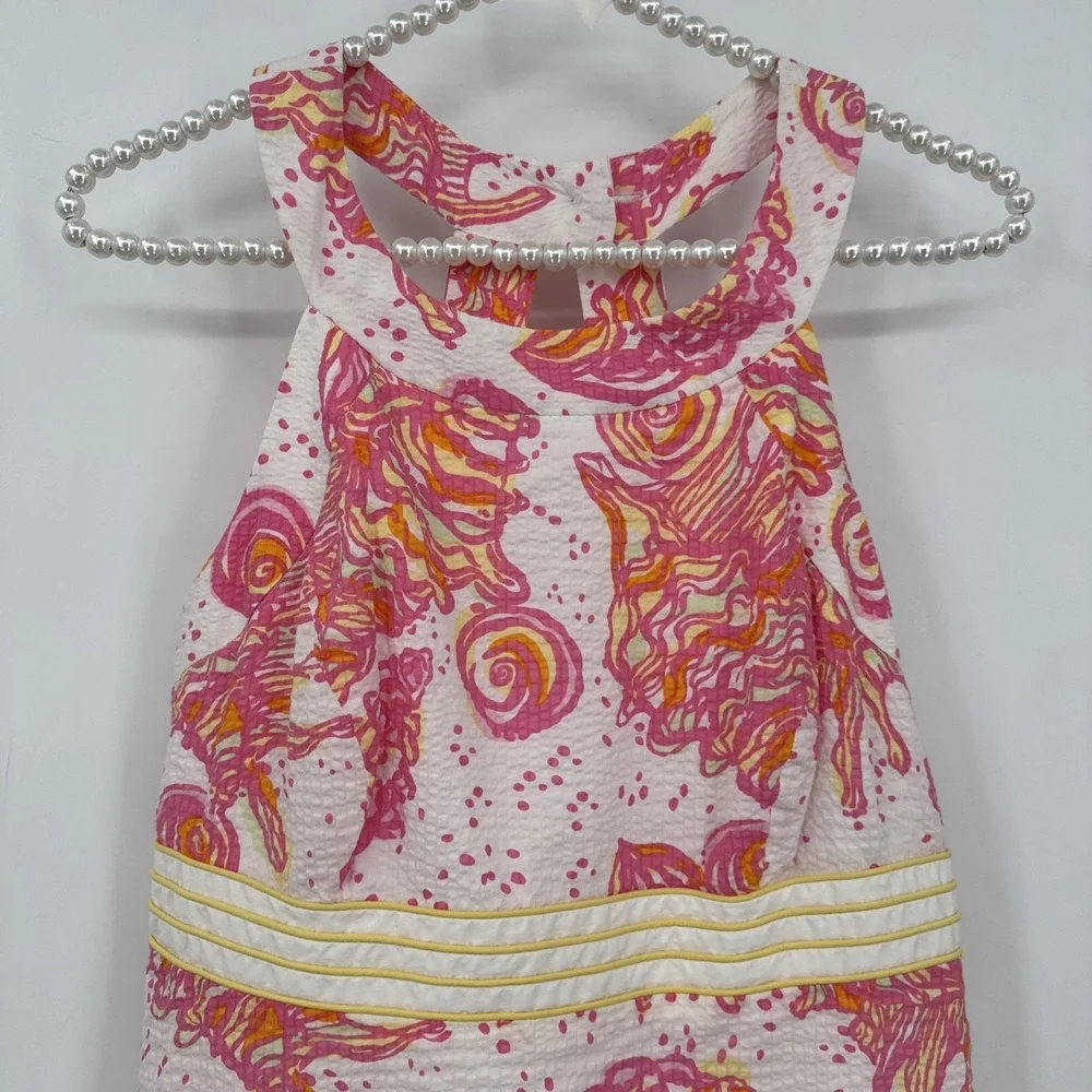 Lilly Pulitzer Tinsley Resort White Conched Out Halter Dress Resort Cruise SZ 6